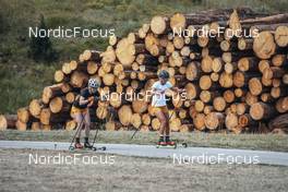 16.07.2022, Lavaze, Italy (ITA): Jonna Sundling (SWE), Emma Ribom (SWE), (l-r)  - Cross-Country training, Lavaze (ITA). www.nordicfocus.com. © Barbieri/NordicFocus. Every downloaded picture is fee-liable.