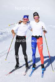 16.10.2022, Ramsau am Dachstein, Austria (AUT): Hugo Lapalus (FRA), Theo Schely (FRA), (l-r) - Cross-Country training, Ramsau am Dachstein (AUT). www.nordicfocus.com. © Manzoni/NordicFocus. Every downloaded picture is fee-liable.