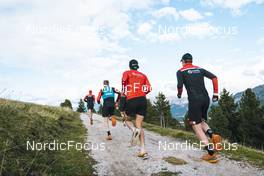 26.09.2022, Lavaze, Italy (ITA): Oskar Kardin  (SWE), Johan Hoel  (NOR), (l-r)  - Cross-Country training, Lavaze (ITA). www.nordicfocus.com. © Vanzetta/NordicFocus. Every downloaded picture is fee-liable.