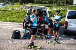 08.07.2022, Lavaze, Italy (ITA): Riebli Janik (SUI), Grond Valerio (SUI), (l-r)  - Cross-Country training, Lavaze (ITA). www.nordicfocus.com. © Barbieri/NordicFocus. Every downloaded picture is fee-liable.