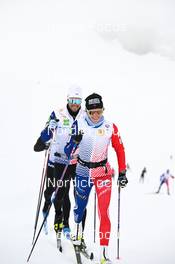 19.10.2022, Ramsau am Dachstein, Austria (AUT): Lucas Chanavat (FRA), Lena Quintin (FRA), (l-r) - Cross-Country training, Ramsau am Dachstein (AUT). www.nordicfocus.com. © Reichert/NordicFocus. Every downloaded picture is fee-liable.