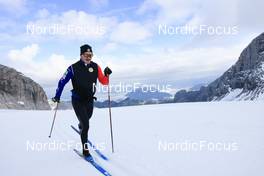 12.10.2022, Ramsau am Dachstein, Austria (AUT): Jules Chappaz (FRA) - Cross-Country training, Ramsau am Dachstein (AUT). www.nordicfocus.com. © Manzoni/NordicFocus. Every downloaded picture is fee-liable.