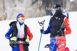 11.10.2022, Ramsau am Dachstein, Austria (AUT): Lena Quintin (FRA), Melissa Gal (FRA), (l-r) - Cross-Country training, Ramsau am Dachstein (AUT). www.nordicfocus.com. © Manzoni/NordicFocus. Every downloaded picture is fee-liable.