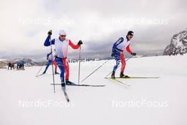 11.10.2022, Ramsau am Dachstein, Austria (AUT): Arnaud Chautemps (FRA) competes with his coaches - Cross-Country training, Ramsau am Dachstein (AUT). www.nordicfocus.com. © Manzoni/NordicFocus. Every downloaded picture is fee-liable.