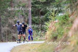 14.10.2022, Ramsau am Dachstein, Austria (AUT): Arnaud Chautemps (FRA), Hugo Lapalus (FRA), (l-r) - Cross-Country training, Ramsau am Dachstein (AUT). www.nordicfocus.com. © Manzoni/NordicFocus. Every downloaded picture is fee-liable.