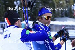 07.11.2022, Davos, Switzerland (SUI): Arnaud Chautemps (FRA), Clement Parisse (FRA), (l-r) - Cross-Country training, Snowfarming track, Davos (SUI). www.nordicfocus.com. © Manzoni/NordicFocus. Every downloaded picture is fee-liable.