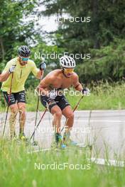 27.06.2022, Tignes, France (FRA): Lucas Chanavat (FRA), Richard Jouve (FRA), (l-r) - Cross-Country training, Tignes (FRA). www.nordicfocus.com. ©Authamayou/NordicFocus. Every downloaded picture is fee-liable.