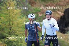 14.10.2022, Ramsau am Dachstein, Austria (AUT): Richard Jouve (FRA), Jules Chappaz (FRA), (l-r) - Cross-Country training, Ramsau am Dachstein (AUT). www.nordicfocus.com. © Manzoni/NordicFocus. Every downloaded picture is fee-liable.
