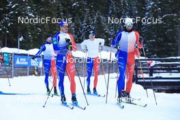 07.11.2022, Davos, Switzerland (SUI): Jules Chappaz (FRA), Lucas Chanavat (FRA), (l-r) - Cross-Country training, Snowfarming track, Davos (SUI). www.nordicfocus.com. © Manzoni/NordicFocus. Every downloaded picture is fee-liable.