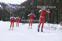 09.11.2022, Davos, Switzerland (SUI): Lea Fischer (SUI), Alina Meier (SUI), Nadine Faehndrich (SUI), Nadja Kaelin (SUI), (l-r) - Cross-Country training, Snowfarming track, Davos (SUI). www.nordicfocus.com. © Manzoni/NordicFocus. Every downloaded picture is fee-liable.