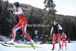 07.11.2022, Davos, Switzerland (SUI): Giuliana Werro (SUI), Desiree Steiner (SUI), (l-r) - Cross-Country training, Snowfarming track, Davos (SUI). www.nordicfocus.com. © Manzoni/NordicFocus. Every downloaded picture is fee-liable.