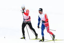 19.10.2022, Ramsau am Dachstein, Austria (AUT): Lucas Chanavat (FRA), Arnaud Chautemps (FRA), (l-r) - Cross-Country training, Ramsau am Dachstein (AUT). www.nordicfocus.com. © Reichert/NordicFocus. Every downloaded picture is fee-liable.