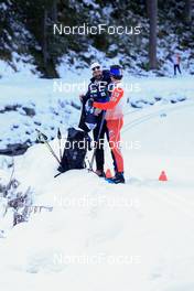 07.11.2022, Davos, Switzerland (SUI): Alexandre Rousselet (FRA), Clement Parisse (FRA), (l-r) - Cross-Country training, Snowfarming track, Davos (SUI). www.nordicfocus.com. © Manzoni/NordicFocus. Every downloaded picture is fee-liable.