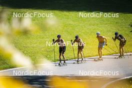 26.09.2022, Lavaze, Italy (ITA): Oskar Kardin  (SWE), Anders Aukland  (NOR), Andreas Nygaard (NOR), (l-r)  - Cross-Country training, Lavaze (ITA). www.nordicfocus.com. © Vanzetta/NordicFocus. Every downloaded picture is fee-liable.