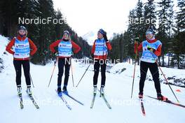 08.11.2022, Davos, Switzerland (SUI): Nadja Kaelin (SUI), Alina Meier (SUI), Lea Fischer (SUI), Lydia Hiernickel (SUI), (l-r) - Cross-Country training, Snowfarming track, Davos (SUI). www.nordicfocus.com. © Manzoni/NordicFocus. Every downloaded picture is fee-liable.