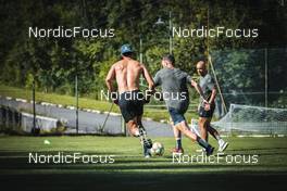 10.07.2022, Lavaze, Italy (ITA): Roman Schaad  (SUI), Erwan Kaeser (SUI), (l-r)  - Cross-Country training, Lavaze (ITA). www.nordicfocus.com. © Vanzetta/NordicFocus. Every downloaded picture is fee-liable.