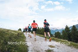 26.09.2022, Lavaze, Italy (ITA): Oskar Kardin  (SWE), Johan Hoel  (NOR), (l-r)  - Cross-Country training, Lavaze (ITA). www.nordicfocus.com. © Vanzetta/NordicFocus. Every downloaded picture is fee-liable.