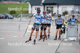 29.07.2022, Romont, Switzerland (SUI): Candide Pralong (SUI), Lucas Gaillard (FRA), Gaspard Cuenot (SUI), Gian Flurin Pfaeffli (SUI), Fabian Schaad (SUI), (l-r) - Dupaski Festival, showsprint, Romont (SUI). www.nordicfocus.com. © Joly/NordicFocus. Every downloaded picture is fee-liable.