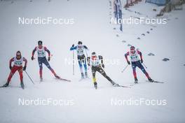 01.04.2022, Premanon, France (FRA): LORIN Vergnolle (FRA), MORGAN Dornier (FRA), PAUL Schlussel (FRA), EDOUARD Blaison (FRA), (l-r)  - French Championships cross-country, individual sprint, Premanon (FRA). www.nordicfocus.com. © Augustin Authamayou/NordicFocus. Every downloaded picture is fee-liable.