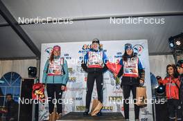 01.04.2022, Premanon, France (FRA): Enora Latuilliere (FRA), Melissa Gal (FRA), Lena Quintin (FRA), (l-r) - French Championships cross-country, individual sprint, Premanon (FRA). www.nordicfocus.com. © Augustin Authamayou/NordicFocus. Every downloaded picture is fee-liable.