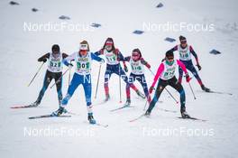 01.04.2022, Premanon, France (FRA): MELIA Bonnardel (FRA), MARGOT Tirloy (FRA), MILLA Jonnard (FRA), (l-r)  - French Championships cross-country, individual sprint, Premanon (FRA). www.nordicfocus.com. © Augustin Authamayou/NordicFocus. Every downloaded picture is fee-liable.