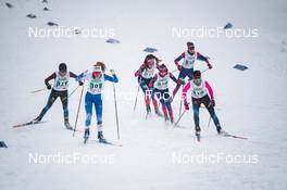01.04.2022, Premanon, France (FRA): MELIA Bonnardel (FRA), MARGOT Tirloy (FRA), ALICE Bourdin (FRA), ROMANE Nappey (FRA), MILLA Jonnard (FRA), ADOLINE Lancon (FRA), (l-r)  - French Championships cross-country, individual sprint, Premanon (FRA). www.nordicfocus.com. © Augustin Authamayou/NordicFocus. Every downloaded picture is fee-liable.