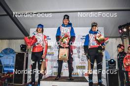 01.04.2022, Premanon, France (FRA): Ivan Essonnier (FRA), Mathis Desloges (FRA), Simon Chappaz (FRA), (l-r) - French Championships cross-country, individual sprint, Premanon (FRA). www.nordicfocus.com. © Augustin Authamayou/NordicFocus. Every downloaded picture is fee-liable.