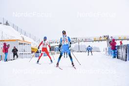 01.04.2022, Premanon, France (FRA): Ivan Essonnier (FRA), Mathis Desloges (FRA), (l-r)  - French Championships cross-country, individual sprint, Premanon (FRA). www.nordicfocus.com. © Leo Authamayou/NordicFocus. Every downloaded picture is fee-liable.