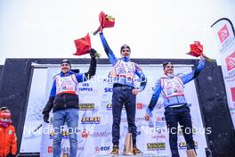 02.04.2022, Premanon, France (FRA): Remi Bourdin (FRA), Theo Schely (FRA), Jules Chappaz (FRA), (l-r) - French Championships cross-country, mass, Premanon (FRA). www.nordicfocus.com. © Augustin Authamayou/NordicFocus. Every downloaded picture is fee-liable.