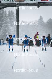 02.04.2022, Premanon, France (FRA): Quentin Lespine (FRA), Lino Deloche (FRA), Simon Clavel (FRA), (l-r)  - French Championships cross-country, mass, Premanon (FRA). www.nordicfocus.com. © Augustin Authamayou/NordicFocus. Every downloaded picture is fee-liable.