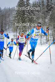 02.04.2022, Premanon, France (FRA): Arnaud Chautemps (FRA), Simon Vuillet (FRA), Hugo Lapalus (FRA), (l-r)  - French Championships cross-country, mass, Premanon (FRA). www.nordicfocus.com. © Leo Authamayou/NordicFocus. Every downloaded picture is fee-liable.