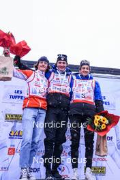 02.04.2022, Premanon, France (FRA): Ivan Essonnier (FRA), Mathis Desloges (FRA), Simon Chappaz (FRA), (l-r) - French Championships cross-country, mass, Premanon (FRA). www.nordicfocus.com. © Augustin Authamayou/NordicFocus. Every downloaded picture is fee-liable.