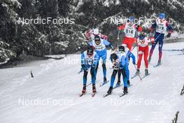 02.04.2022, Premanon, France (FRA): Mathis Desloges (FRA), Simon Chappaz (FRA), Matteo Correia (FRA), (l-r)  - French Championships cross-country, mass, Premanon (FRA). www.nordicfocus.com. © Augustin Authamayou/NordicFocus. Every downloaded picture is fee-liable.