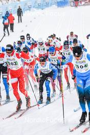 02.04.2022, Premanon, France (FRA): Robin Berjoan (FRA), Matteo Correia (FRA), Hugo Dejour (FRA), Roman Gallois (FRA), (l-r)  - French Championships cross-country, mass, Premanon (FRA). www.nordicfocus.com. © Augustin Authamayou/NordicFocus. Every downloaded picture is fee-liable.