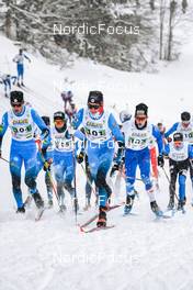 02.04.2022, Premanon, France (FRA): Matteo Correia (FRA), Simon Chappaz (FRA), Mathis Desloges (FRA), (l-r)  - French Championships cross-country, mass, Premanon (FRA). www.nordicfocus.com. © Augustin Authamayou/NordicFocus. Every downloaded picture is fee-liable.
