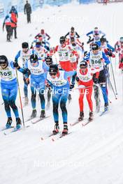 02.04.2022, Premanon, France (FRA): Mathis Desloges (FRA), Robin Berjoan (FRA), Simon Chappaz (FRA), (l-r)  - French Championships cross-country, mass, Premanon (FRA). www.nordicfocus.com. © Augustin Authamayou/NordicFocus. Every downloaded picture is fee-liable.