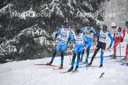 02.04.2022, Premanon, France (FRA): Mathis Desloges (FRA), Matteo Correia (FRA), Boiteux Tanguy Perrillat (FRA), (l-r)  - French Championships cross-country, mass, Premanon (FRA). www.nordicfocus.com. © Augustin Authamayou/NordicFocus. Every downloaded picture is fee-liable.