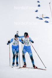 03.04.2022, Premanon, France (FRA): Simon Chappaz (FRA), Mathis Desloges (FRA), (l-r)  - French Championships cross-country, relay, Premanon (FRA). www.nordicfocus.com. © Augustin Authamayou/NordicFocus. Every downloaded picture is fee-liable.