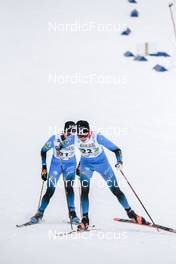 03.04.2022, Premanon, France (FRA): Simon Chappaz (FRA), Mathis Desloges (FRA), (l-r)  - French Championships cross-country, relay, Premanon (FRA). www.nordicfocus.com. © Augustin Authamayou/NordicFocus. Every downloaded picture is fee-liable.