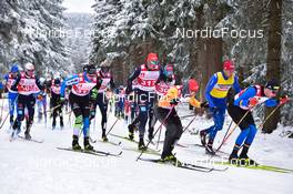 02.04.2022, Oberwiesenthal, Germany (GER): Philipp Unger (GER), Kilian Koller(GER), Josef Faessler (GER), (l-r) - German Championships cross-country, mass, Oberwiesenthal (GER). www.nordicfocus.com. © Reichert/NordicFocus. Every downloaded picture is fee-liable.