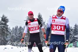 02.04.2022, Oberwiesenthal, Germany (GER): Florian Notz(GER), Lucas Boegl (GER), (l-r) - German Championships cross-country, mass, Oberwiesenthal (GER). www.nordicfocus.com. © Reichert/NordicFocus. Every downloaded picture is fee-liable.