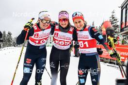 02.04.2022, Oberwiesenthal, Germany (GER): Victoria Carl (GER), Laura Gimmler (GER), Katharina Hennig (GER), (l-r) - German Championships cross-country, mass, Oberwiesenthal (GER). www.nordicfocus.com. © Reichert/NordicFocus. Every downloaded picture is fee-liable.