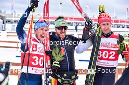 02.04.2022, Oberwiesenthal, Germany (GER): Lucas Boegl (GER), Thomas Bing (GER), Florian Notz (GER), (l-r) - German Championships cross-country, mass, Oberwiesenthal (GER). www.nordicfocus.com. © Reichert/NordicFocus. Every downloaded picture is fee-liable.