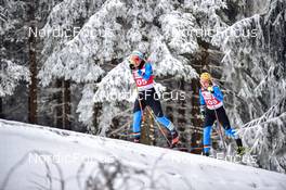 02.04.2022, Oberwiesenthal, Germany (GER): Pia Fink (GER), Lisa Lohmann (GER), (l-r) - German Championships cross-country, mass, Oberwiesenthal (GER). www.nordicfocus.com. © Reichert/NordicFocus. Every downloaded picture is fee-liable.