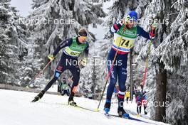 03.04.2022, Oberwiesenthal, Germany (GER): Marius Bauer (GER), Florian Winker (GER), (l-r) - German Championships cross-country, relay, Oberwiesenthal (GER). www.nordicfocus.com. © Reichert/NordicFocus. Every downloaded picture is fee-liable.