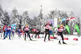03.04.2022, Oberwiesenthal, Germany (GER): Lou Renee Huth (GER), Lisa Lohmann (GER), Lara Dellit (GER), Coletta Rydzek (GER), (l-r) - German Championships cross-country, relay, Oberwiesenthal (GER). www.nordicfocus.com. © Reichert/NordicFocus. Every downloaded picture is fee-liable.
