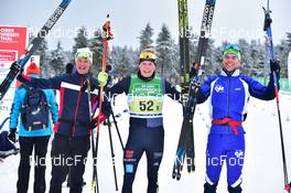 03.04.2022, Oberwiesenthal, Germany (GER): Thomas Spoetzel (GER), Marius Bauer (GER), Leo Paulka (GER), (l-r) - German Championships cross-country, relay, Oberwiesenthal (GER). www.nordicfocus.com. © Reichert/NordicFocus. Every downloaded picture is fee-liable.