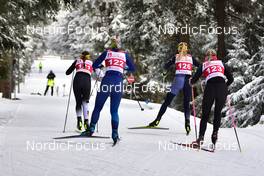 03.04.2022, Oberwiesenthal, Germany (GER): Coletta Rydzek (GER), Lou Renee Huth (GER), Lisa Lohmann (GER), Lara Dellit (GER), (l-r) - German Championships cross-country, relay, Oberwiesenthal (GER). www.nordicfocus.com. © Reichert/NordicFocus. Every downloaded picture is fee-liable.