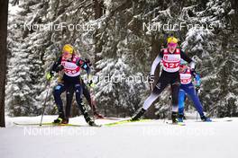 03.04.2022, Oberwiesenthal, Germany (GER): Lisa Lohmann (GER), Coletta Rydzek (GER), (l-r) - German Championships cross-country, relay, Oberwiesenthal (GER). www.nordicfocus.com. © Reichert/NordicFocus. Every downloaded picture is fee-liable.