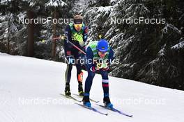 03.04.2022, Oberwiesenthal, Germany (GER): Florian Winker (GER), Marius Bauer (GER), (l-r) - German Championships cross-country, relay, Oberwiesenthal (GER). www.nordicfocus.com. © Reichert/NordicFocus. Every downloaded picture is fee-liable.